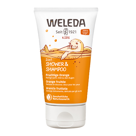 Изображение товара Натуральный детский шампунь-гель для волос и тела Апельсин 150 мл Weleda