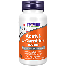 Купить Now Acetyl-L-Carnitine Ацетил-L-Карнитин 500 мг капсулы массой 792 мг 50 шт цена