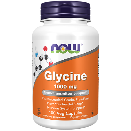 Now Glycine Глицин (Глицинон) 1000 мг капсулы массой 1214 мг 100 шт