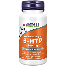 Купить Now Double strength 5-HTP 200 mg / Двойная сила 5-НТР 200 мг капсулы массой 694 мг 60 шт цена
