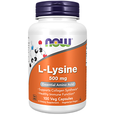 Купить Now L-Lysine L-Лизин 500 мг массой 840 мг 100 шт цена