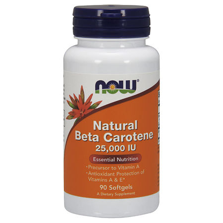 Now Beta-Carotene Бета-каротин 25000 МЕ капсулы массой 571 мг 90 шт