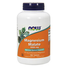 Купить Now Magnesium Malate Магния Малат 1000 мг таблетки массой 1566 мг 180 шт цена