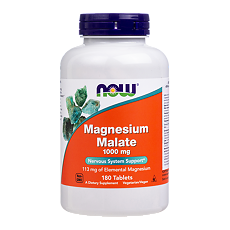 Купить Now Магния Малат 1000 мг / Magnesium Malate 1000 mg таблетки массой 1566 мг 180 шт цена