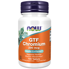 Купить Now GTF Chromium 200 mcg / Хром 200 мкг таблетки массой 386 мг 100 шт цена