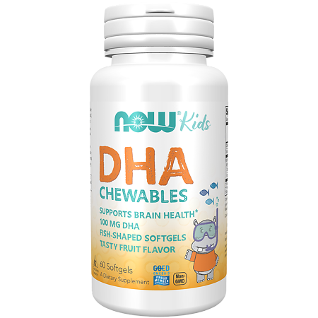 Now ДГК 100 Омега-3 для детей/Kids DHA 100 мг Chewables капсулы массой 893 мг 60 шт