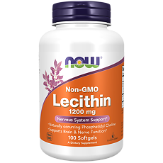 Купить Now Lecithin Лецитин соевый 1200 мг желатиновые капсулы массой 1830 мг 100 шт цена