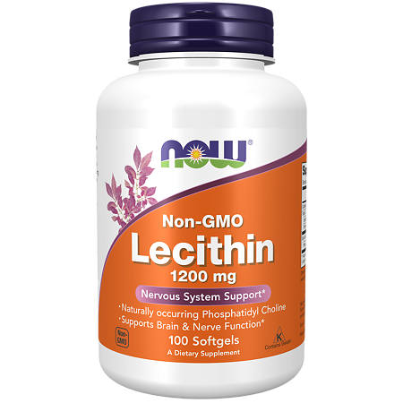 Now Lecithin Лецитин соевый 1200 мг желатиновые капсулы массой 1830 мг 100 шт
