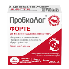 Купить ПробиоЛог форте/Probiolog fort капсулы массой 227 мг 30 шт цена