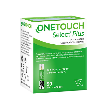 Тест-полоски OneTouch Select Plus, 50 шт