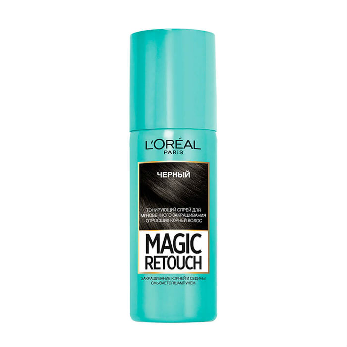 Изображение товара Loreal Magic Retouch тонирующий спрей для волос черный 75 мл быстрое закрашивание корней