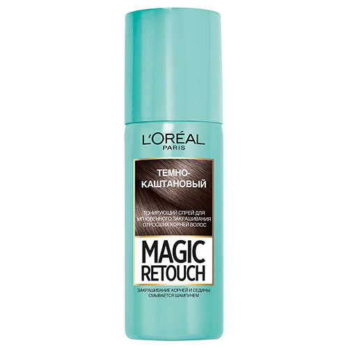 Изображение товара L'Oreal Magic Retouch Тонирующий спрей для волос 75 мл темный каштан Изображение товара L'Oreal Magic Retouch Тонирующий спрей для волос 75 мл темный каштан