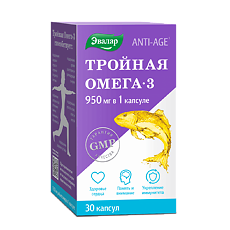 Купить Тройная Омега-3 Anti-Age 950 мг капсулы по 1300 мг 30 шт цена
