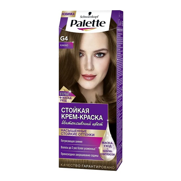 Изображение товара Palette стойкая краска для волос G4 Какао и маска с Кератин-комплексом 110 мл