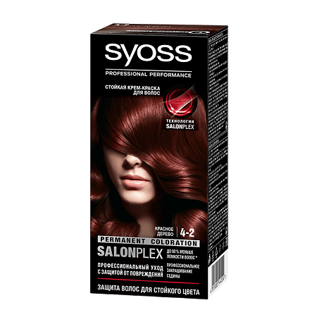 SYOSS Color Краска для волос 4-2 Красное дерево 115 мл 1 шт