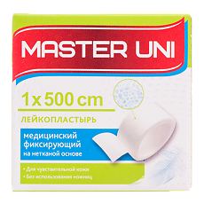 Купить Master Uni Лейкопластырь на нетканой основе 1 х 500 см 1 шт цена
