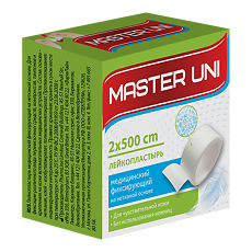 Купить Master Uni Лейкопластырь на нетканой основе 2 х 500 см 1 шт цена