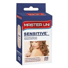 Купить Лейкопластырь Master Uni Sensitiv бактерицидный на нетканой основе 20 шт. цена