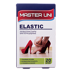 Купить Master Uni Лейкопластырь Elastic бактерицидный на тканевой основе 20 шт цена