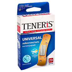 Купить Лейкопластырь Teneris Universal бактерицидный с ионами серебра на полимерной основе 20 шт цена