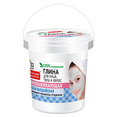 Купить Глина Народные рецепты для лица, тела и волос Белая Валдайская омолаживающая банка 155 мл 1 шт цена