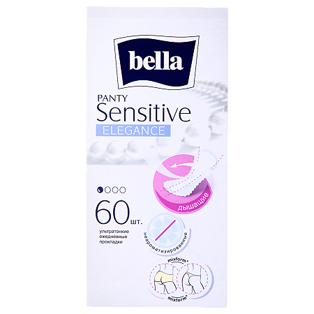 Bella Прокладки Panty Sensitive Elegance ежедневные 60 шт