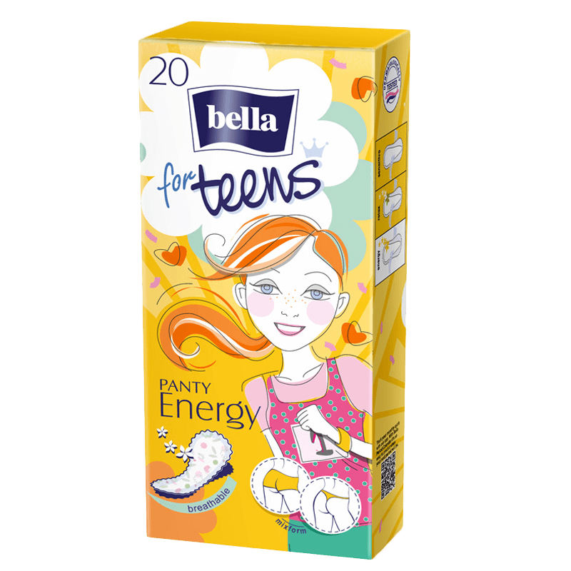 Изображение товара Bella Прокладки ежедневные Panty Energy deo for teens 20 шт для подростков Изображение товара Bella Прокладки ежедневные Panty Energy deo for teens 20 шт для подростков