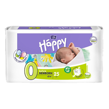 Bella Подгузники Baby Happy 0 before Newborn 0-2 кг 25 шт