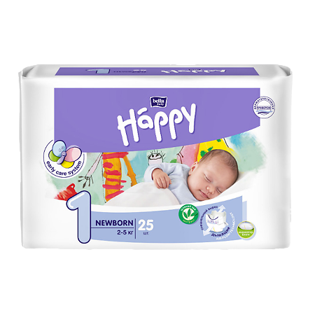 Изображение товара Подгузники для новорожденных Bella Baby Happy 1 2-5 кг 25 шт