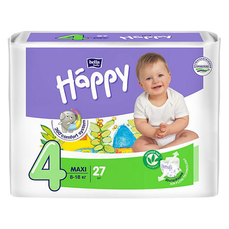 Bella Подгузники Baby Happy 4 maxi 8-18 кг 27 шт