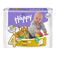 Купить Bella Подгузники Baby Happy 4 maxi plus 9-20 кг 12 шт цена