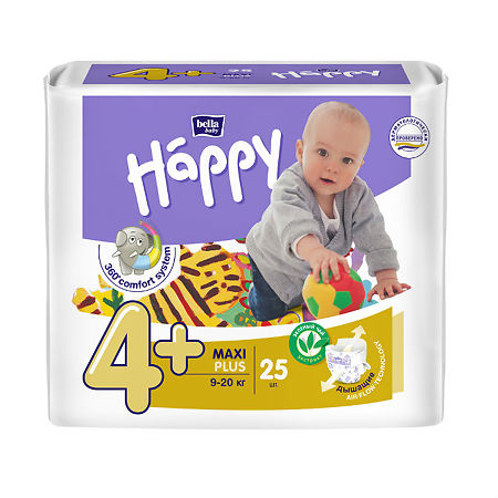 Bella Подгузники Baby Happy 4 maxi plus 9-20 кг 25 шт