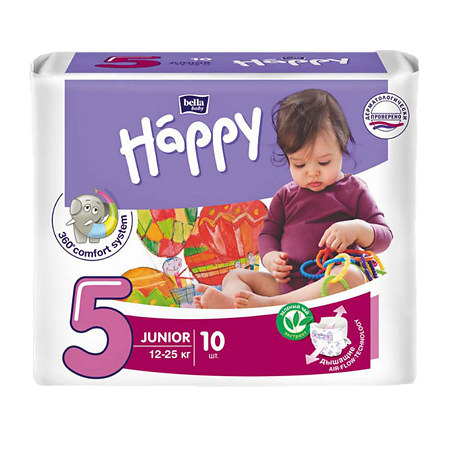 Bella Подгузники Baby Happy 5 Junior 12-25 кг, 10 шт