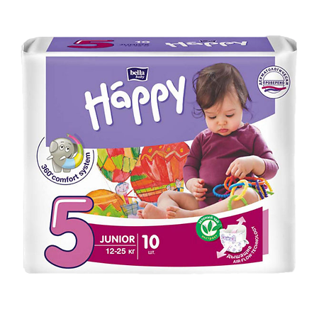 Изображение товара Bella Подгузники Baby Happy 5 Junior 12-25 кг 10 шт