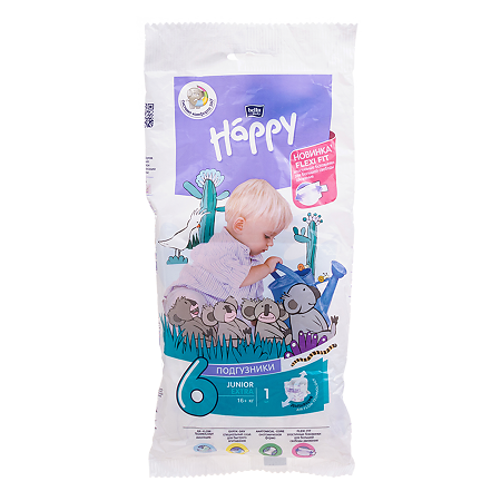 Bella Подгузники Baby Happy 6 Junior Extra 16+ кг 1 шт