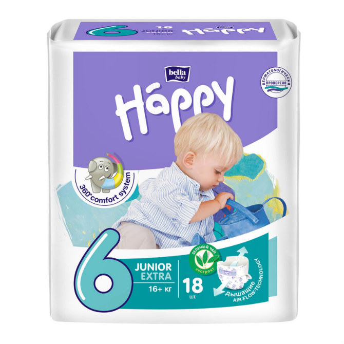 Изображение товара Подгузники Bella Baby Happy Junior Extra 16+ кг 18 шт для детей с высоким весом