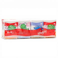 Купить Bella Платочки носовые Baby Happy детские мини Звери 10 х 8 шт. 1 уп цена