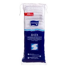 Изображение товара Вата Матопат медицинская гигроскопическая хирургическая нестерильная Зиг-Заг 100 г 1 шт