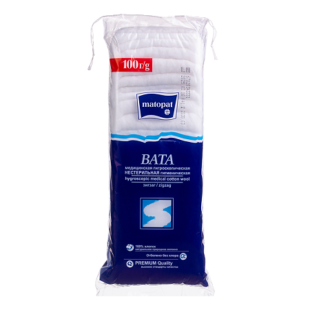 Вата Матопат гигиеническая нестерильная Зиг-Заг 100 г 1 шт