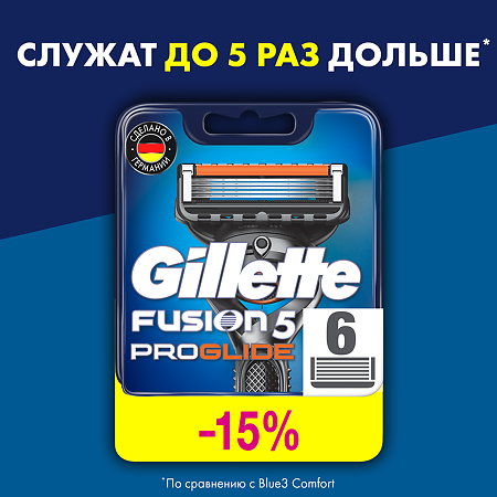 Gillette Fusion ProGlide Сменные кассеты для бритвы 6 шт