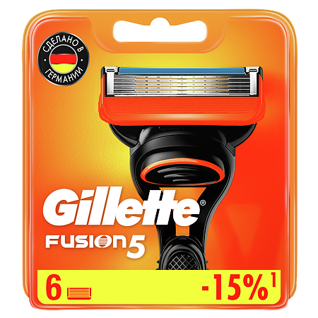 Изображение товара Сменные кассеты Gillette Fusion5 6 шт. для мужского бритья
