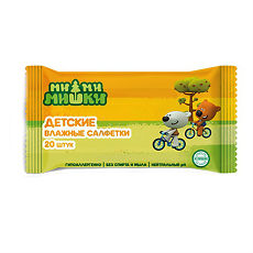 Купить Салфетки влажные детские Ми-Ми-Мишки 20 шт цена
