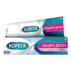 Купить Корега крем для фиксации зубных протезов Защита десен 40 мл 1 шт цена