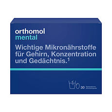 Купить Orthomol Mental/Ортомол Ментал курс 30 дней набор порошок массой 14 г+капсулы массой 683 мг+996,5 мг 1 уп цена