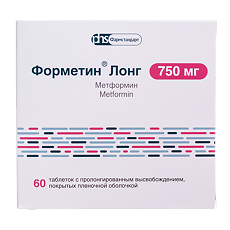 Изображение товара Форметин Лонг таблетки с пролонг высвобождением покрыт.плен.об.750 мг 60 шт