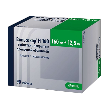Изображение товара Вальсакор Н160 таблетки покрытой оболочкой для лечения гипертензии 90 шт
