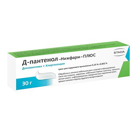 Д-пантенол-Нижфарм-ПЛЮС крем для наружного применения 5,25%+0,802% туба 30 г 1 шт