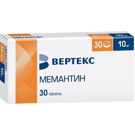 Мемантин-Вертекс таблетки покрыт.плен.об. 10 мг 30 шт