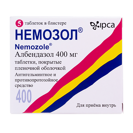 Немозол таблетки покрыт.плен.об. 400 мг 5 шт