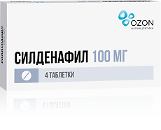 Купить Силденафил таблетки покрыт.плен.об. 100 мг таблетки покрыт.плен.об. 100 мг 4 шт цена